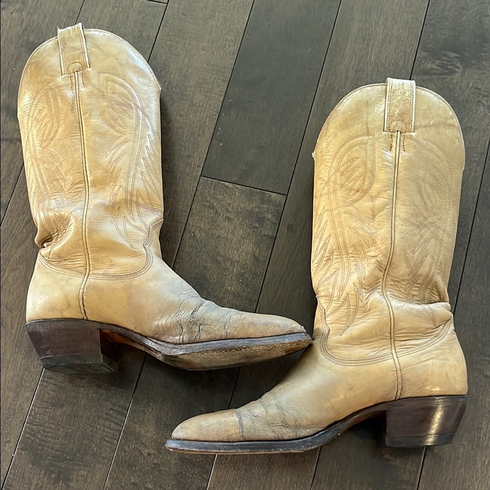 Beige Cowboy Boots - Picture 3 of 14